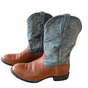 Ariat Delilah Two-Tone Western Boots Leather Green 8B Western Bohemian Cowgirl